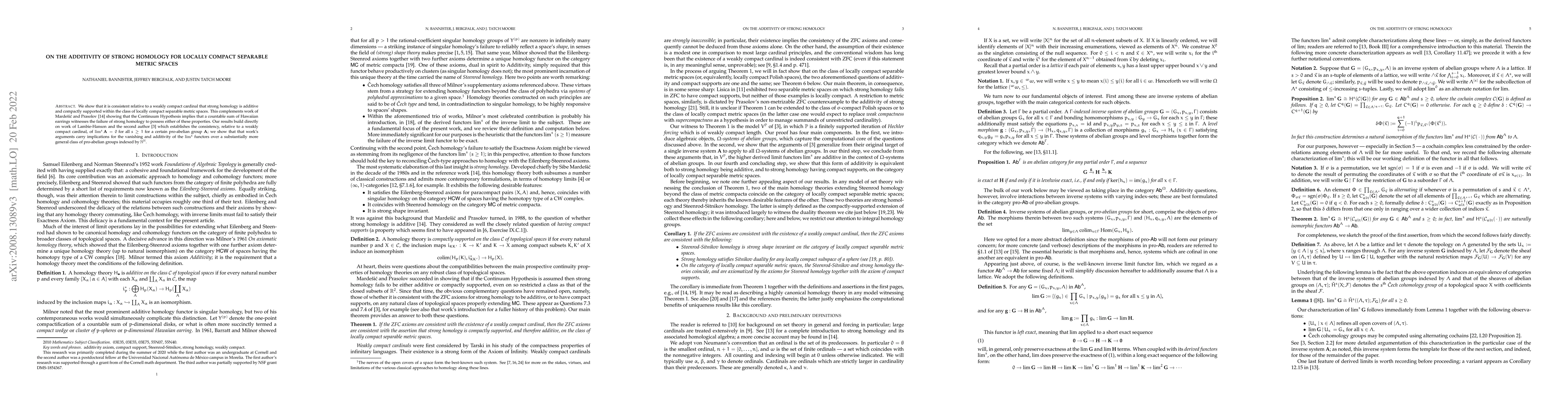 Thumbnail for On the additivity of strong homology for locally compact separable
  metric spaces