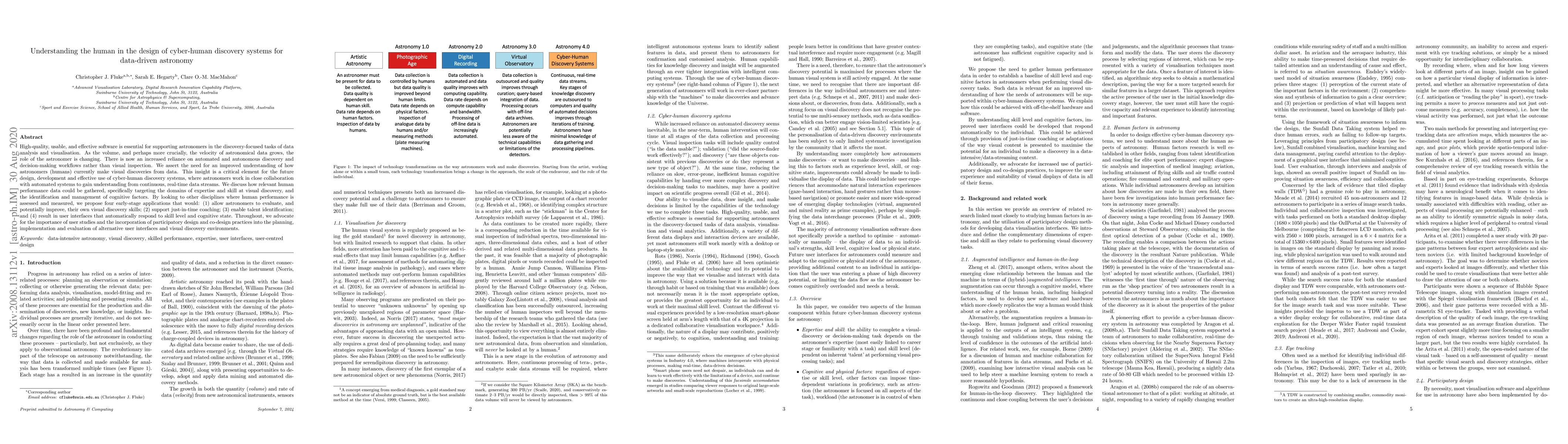 Thumbnail for Understanding the human in the design of cyber-human discovery systems
  for data-driven astronomy