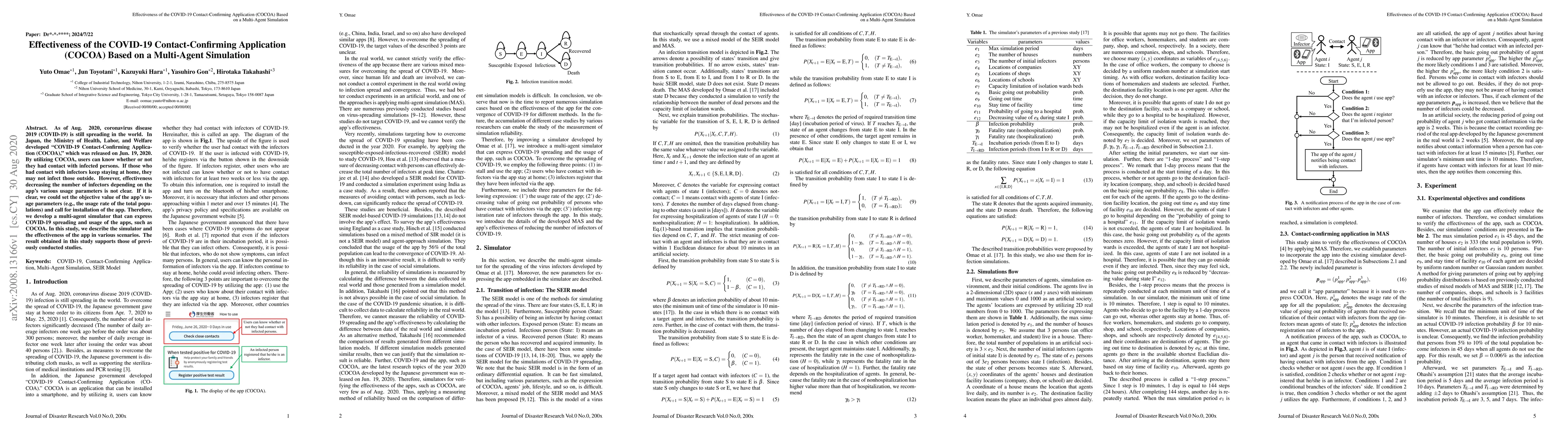 Thumbnail for Effectiveness of the COVID-19 Contact-Confirming Application (COCOA)
  based on a Multi Agent Simulation