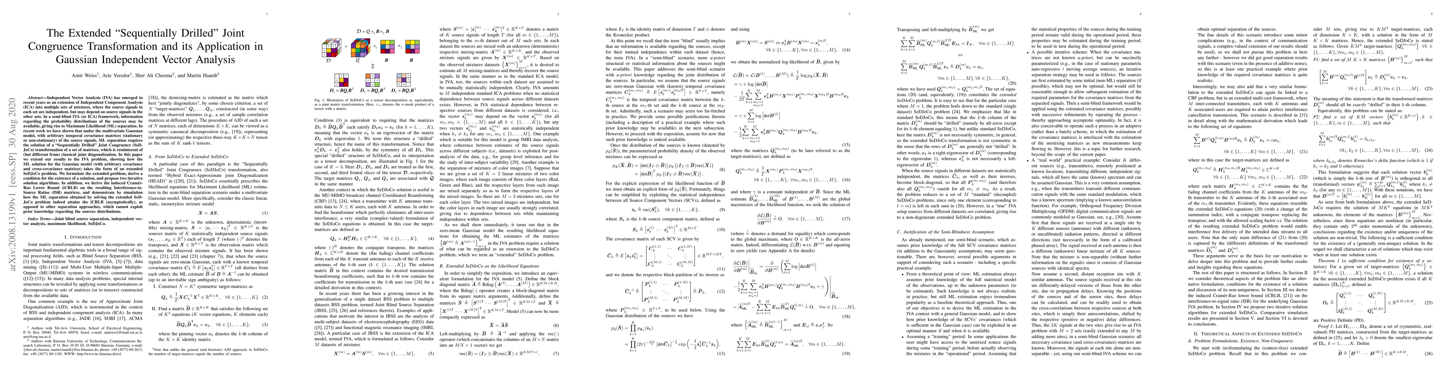 Thumbnail for The Extended "Sequentially Drilled" Joint Congruence Transformation and
  its Application in Gaussian Independent Vector Analysis