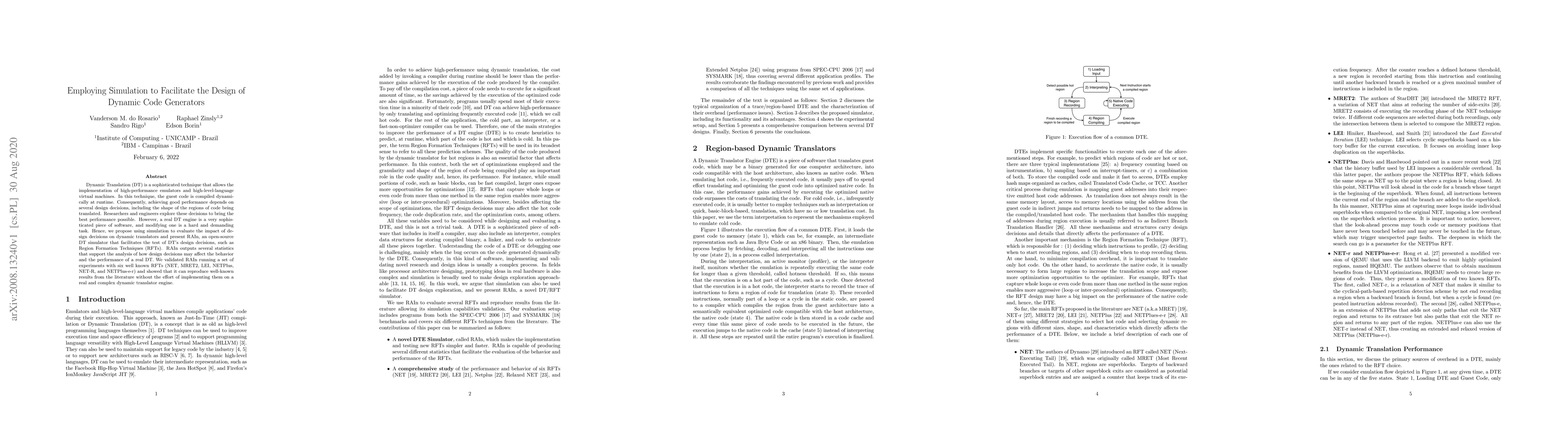 Thumbnail for Employing Simulation to Facilitate the Design of Dynamic Code Generators