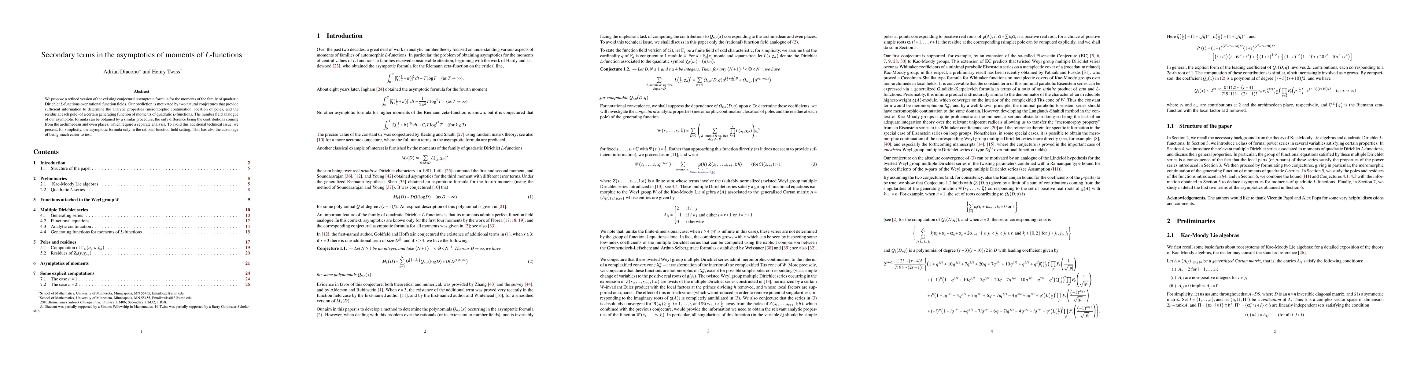 Thumbnail for Secondary terms in the asymptotics of moments of L-functions