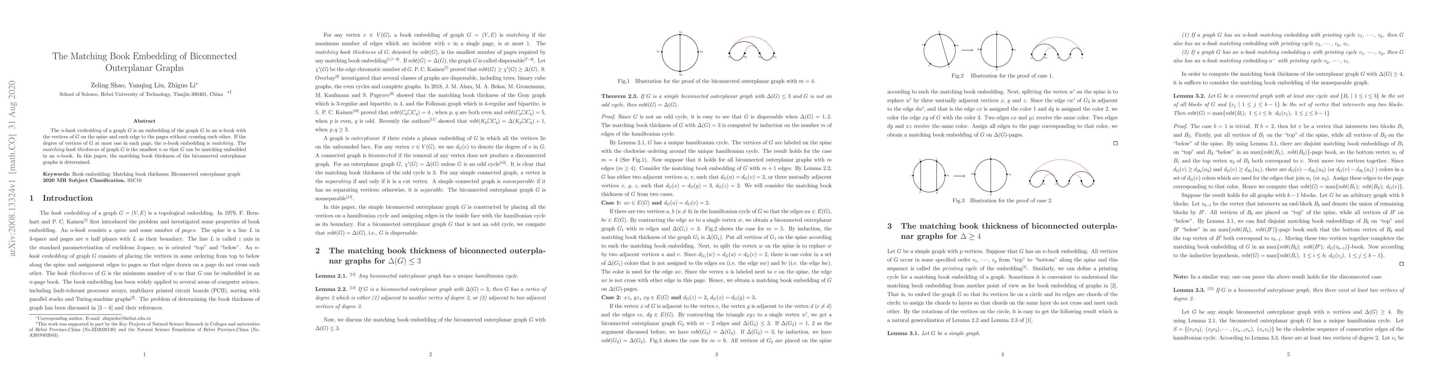 Thumbnail for The Matching Book Embedding of Biconnected Outerplanar Graphs