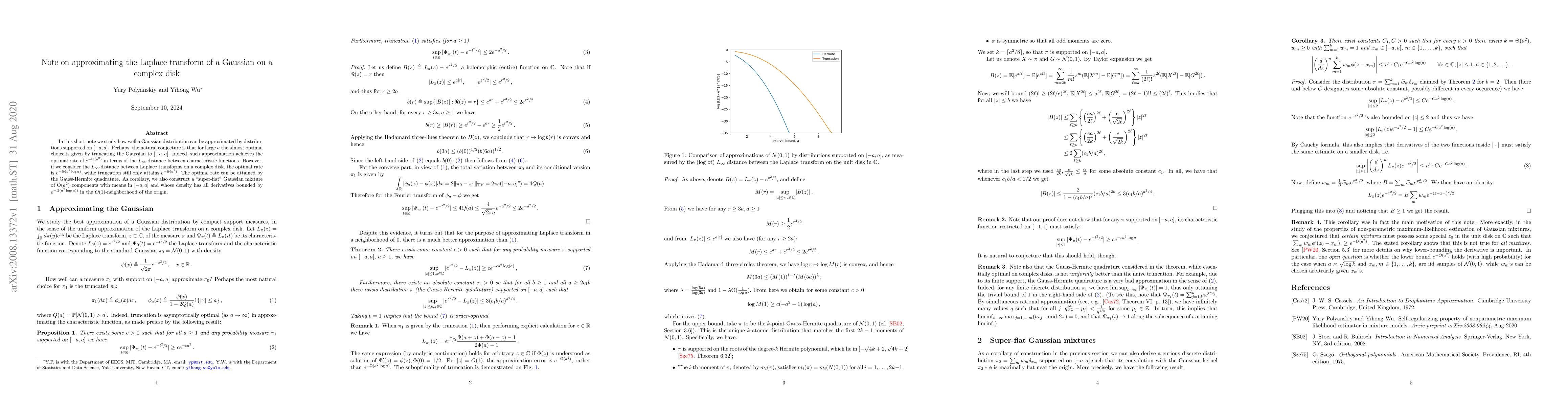 Thumbnail for Note on approximating the Laplace transform of a Gaussian on a complex
  disk