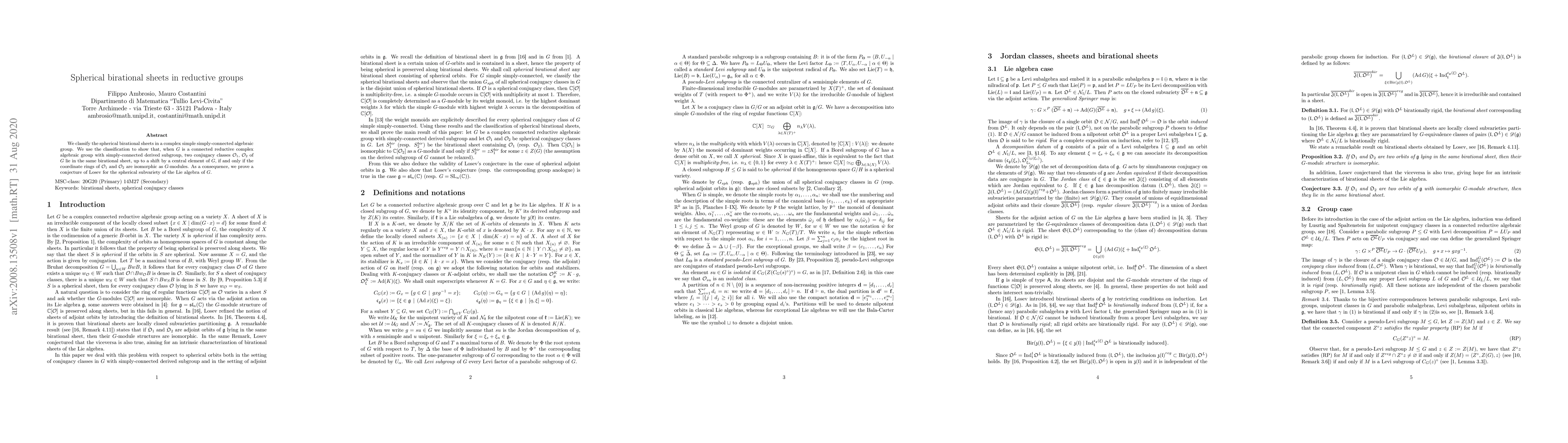 Thumbnail for Spherical birational sheets in reductive groups