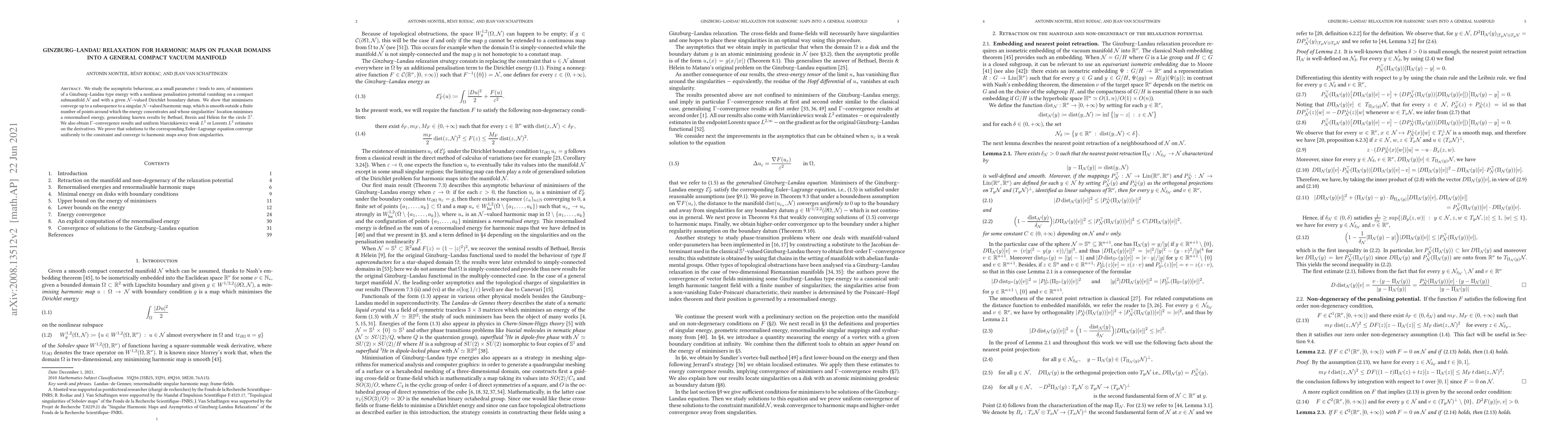 Thumbnail for Ginzburg-Landau relaxation for harmonic maps on planar domains into a
  general compact vacuum manifold