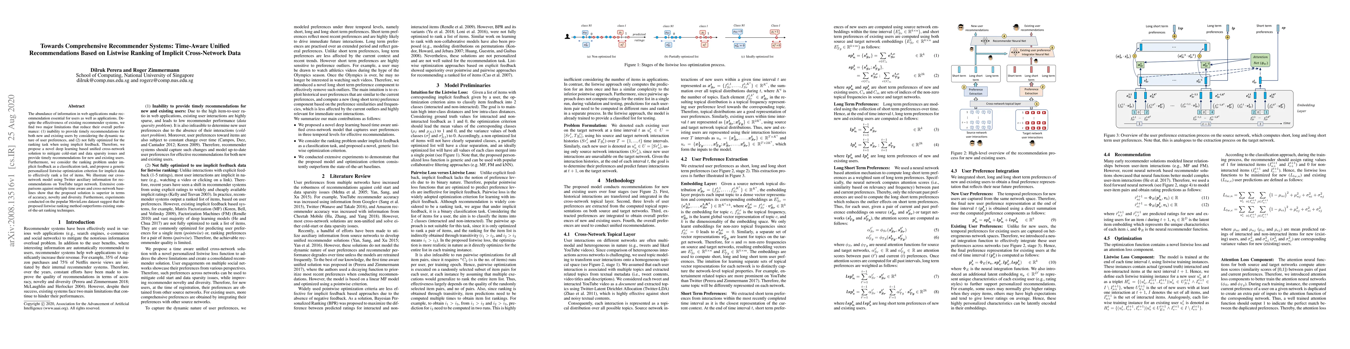 Thumbnail for Towards Comprehensive Recommender Systems: Time-Aware
  UnifiedcRecommendations Based on Listwise Ranking of Implicit Cross-Network
  Data
