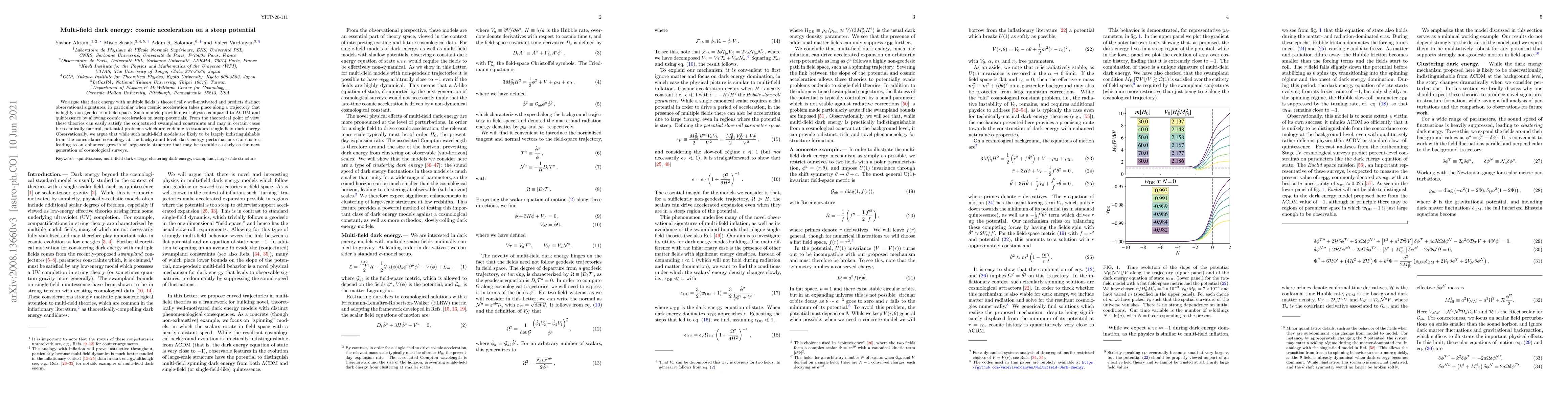 Thumbnail for Multi-field dark energy: cosmic acceleration on a steep potential