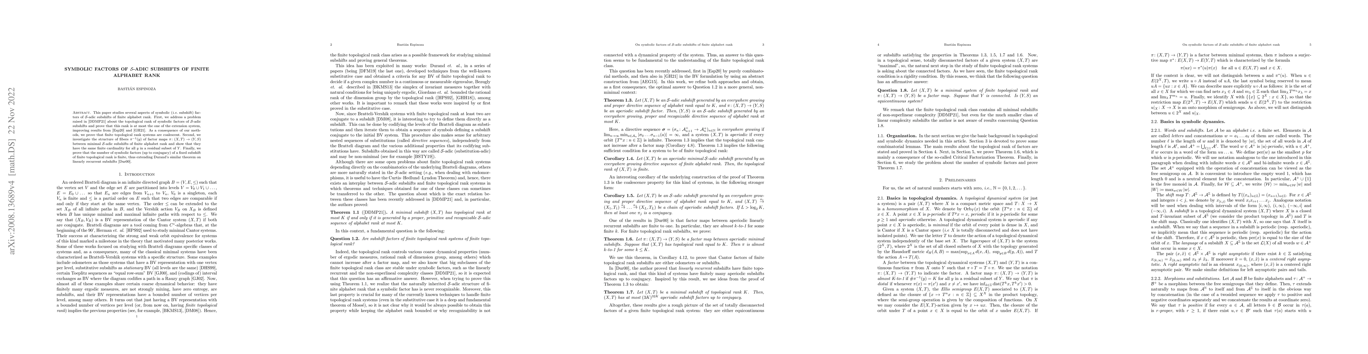Thumbnail for Symbolic factors of $\mathcal{S}$-adic subshifts of finite alphabet rank