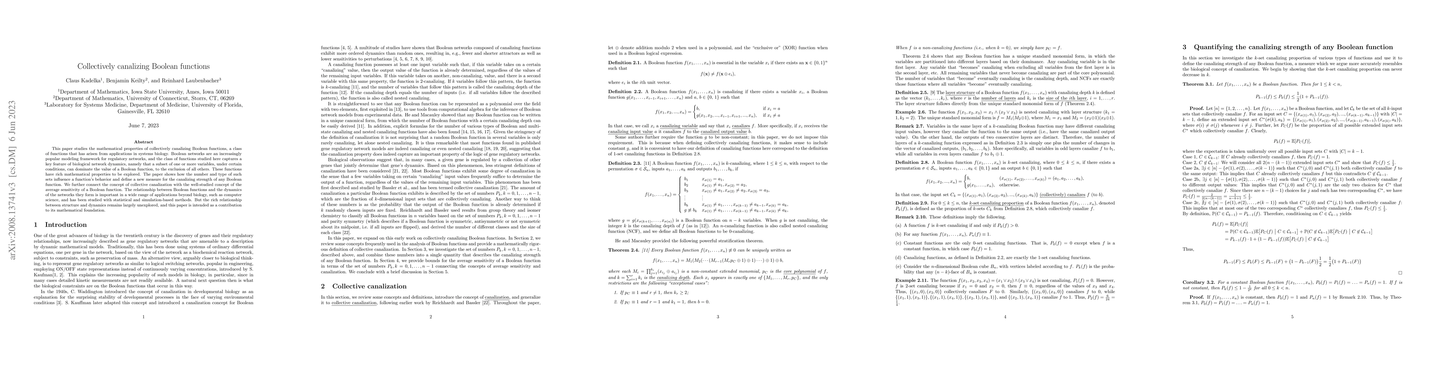 Thumbnail for Collectively canalizing Boolean functions