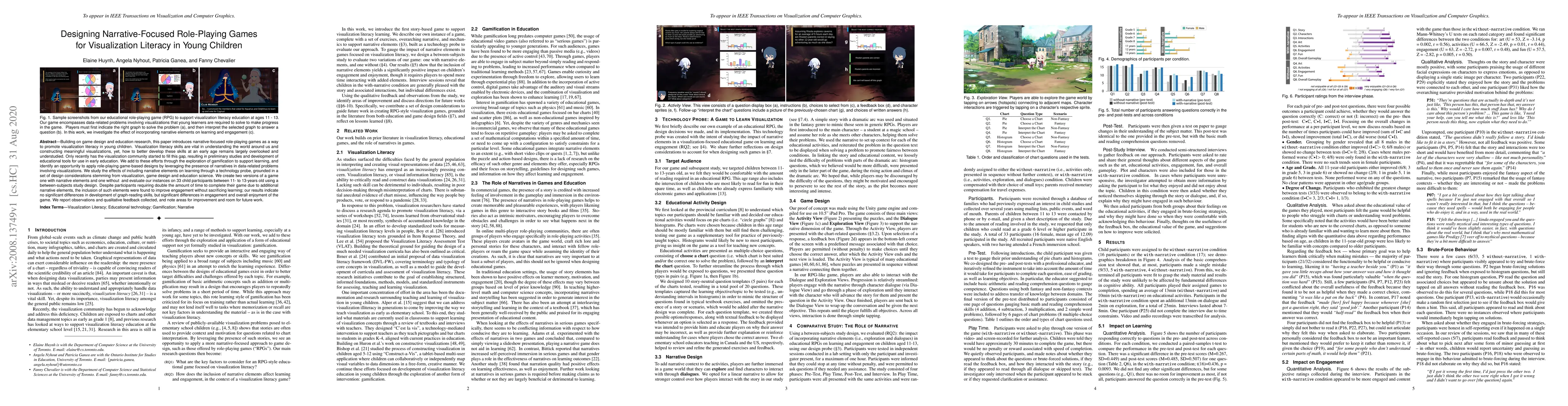 Thumbnail for Designing Narrative-Focused Role-Playing Games for Visualization
  Literacy in Young Children