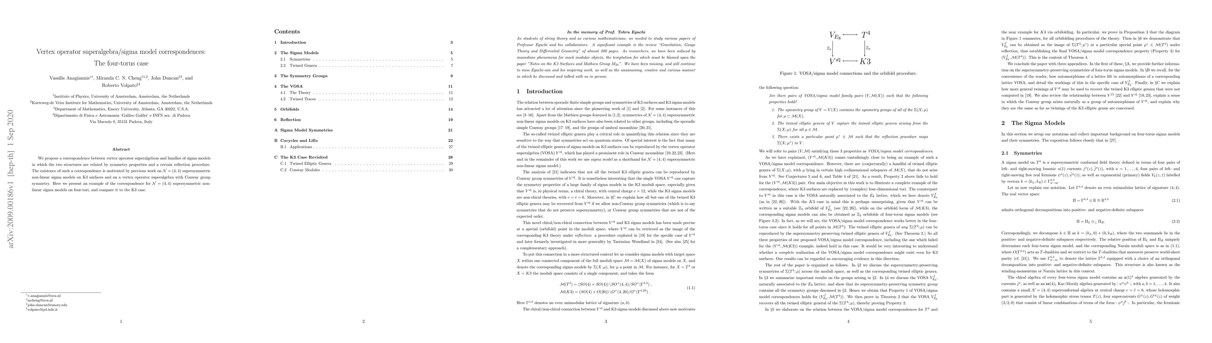 Thumbnail for Vertex operator superalgebra/sigma model correspondences: The four-torus
  case