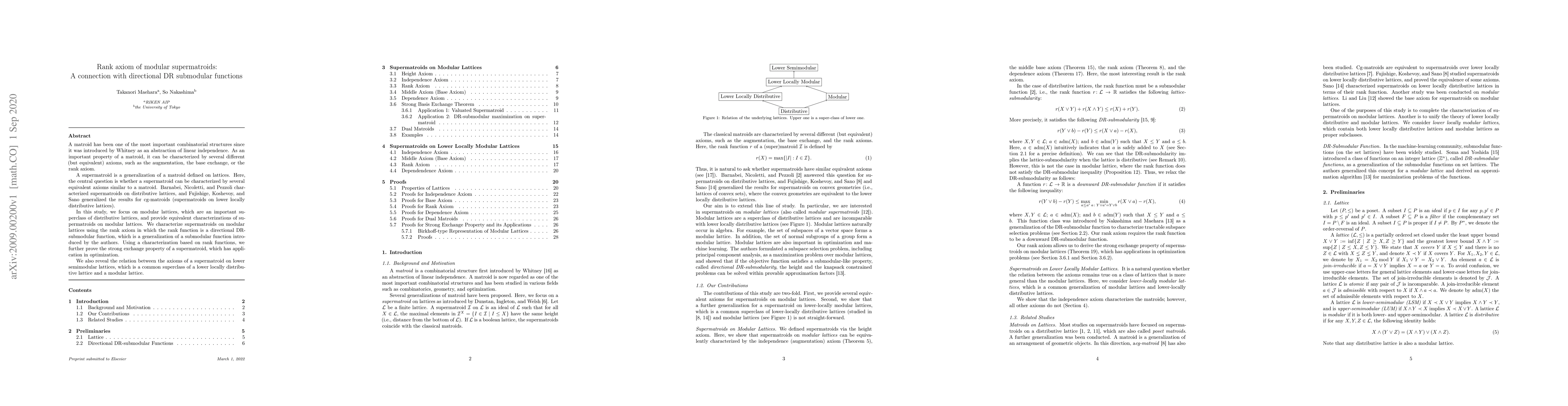 Thumbnail for Rank axiom of modular supermatroids: A connection with directional DR
  submodular functions