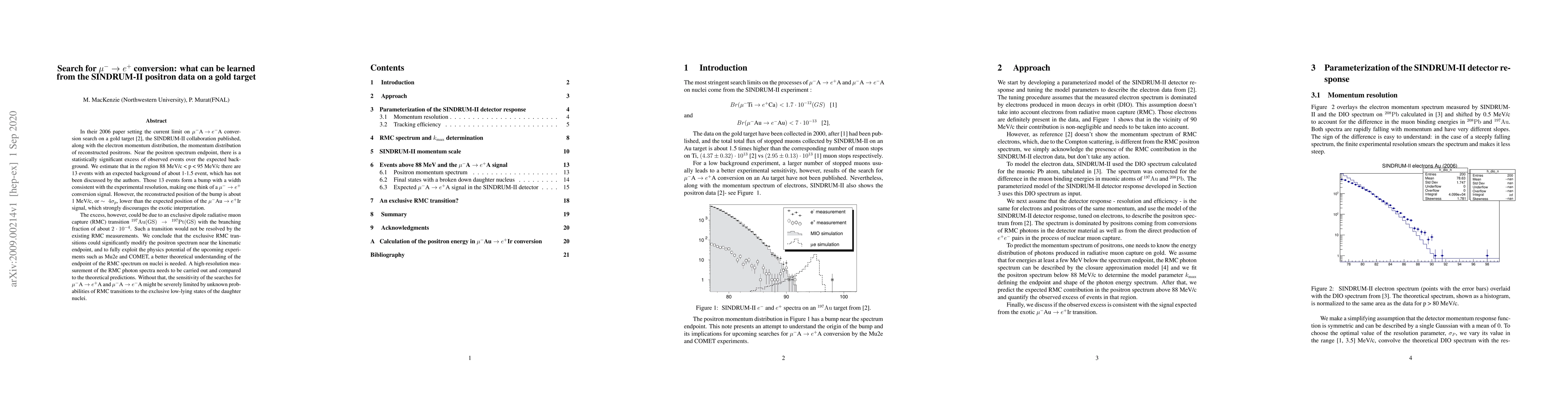 Thumbnail for Search for $\mu^- \rightarrow e^+$ conversion: what can be learned from
  the SINDRUM-II positron data on a gold target