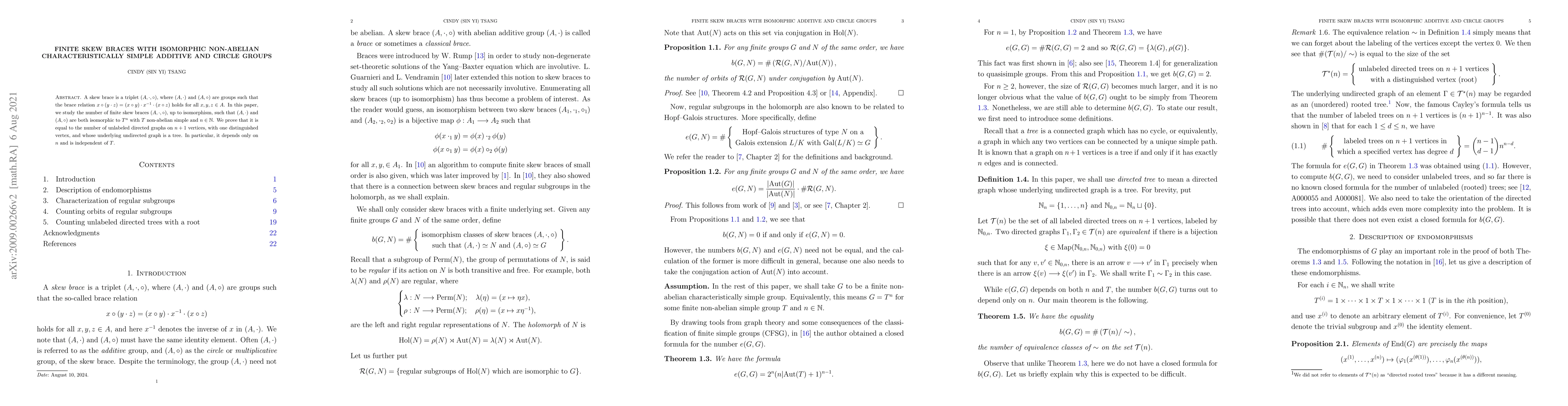 Thumbnail for Finite skew braces with isomorphic non-abelian characteristically simple
  additive and circle groups