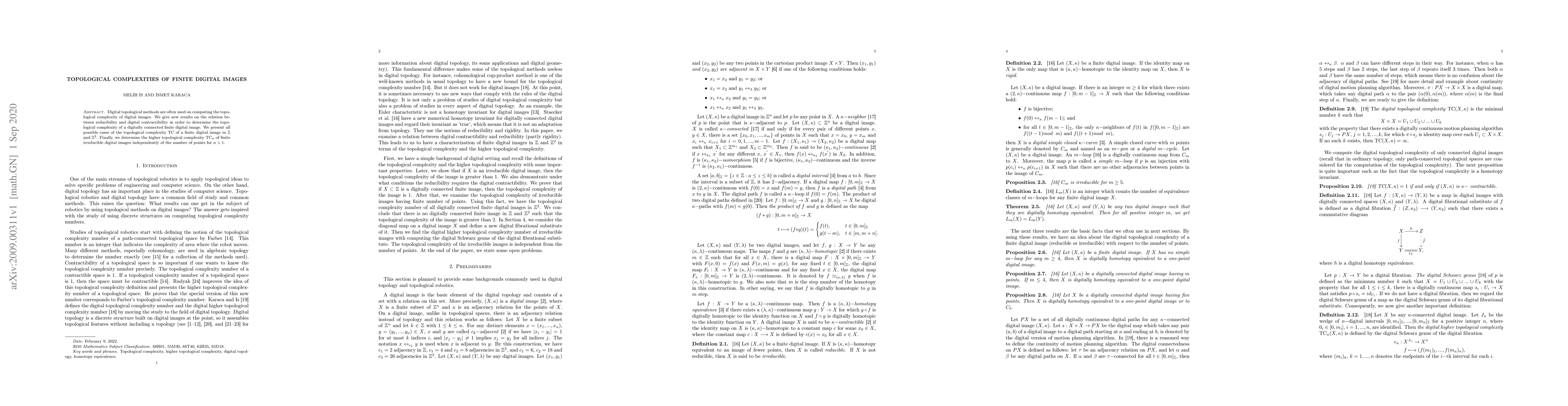 Thumbnail for Topological Complexities of Finite Digital Images