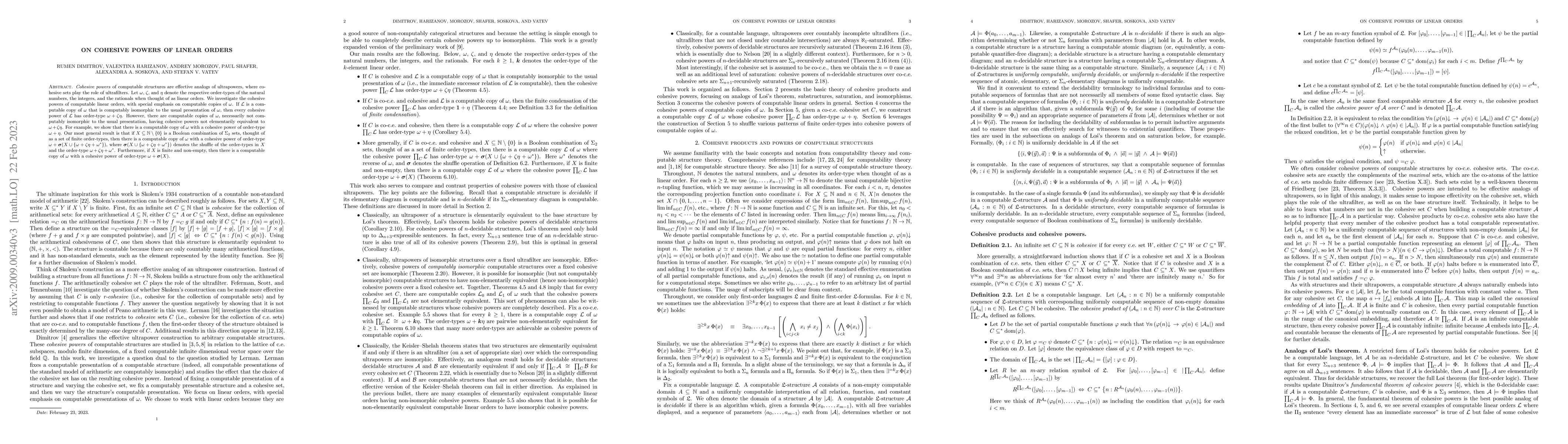 Thumbnail for On cohesive powers of linear orders