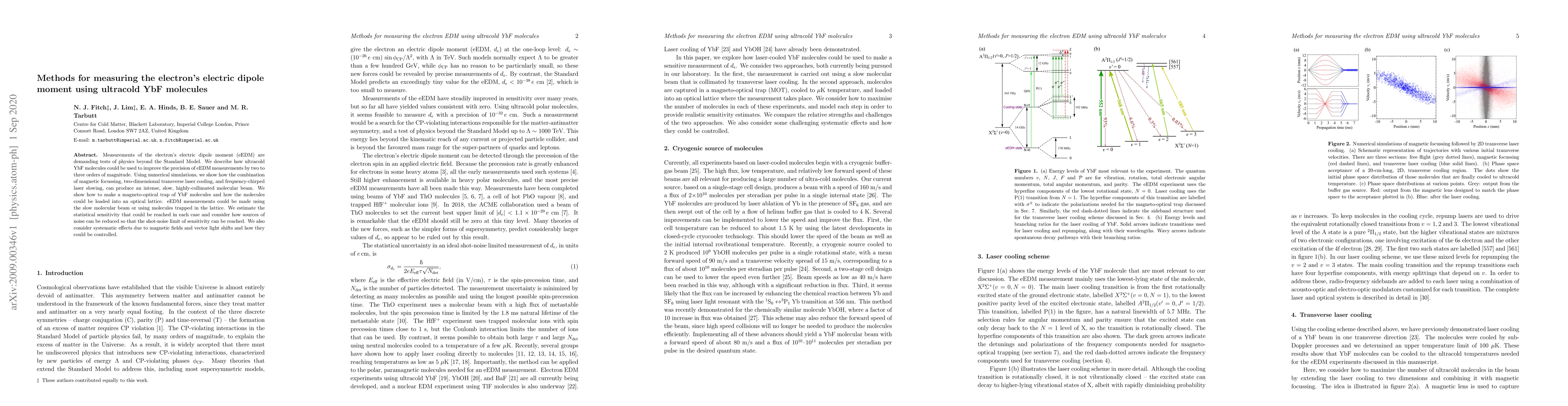Thumbnail for Methods for measuring the electron EDM using ultracold YbF molecules
