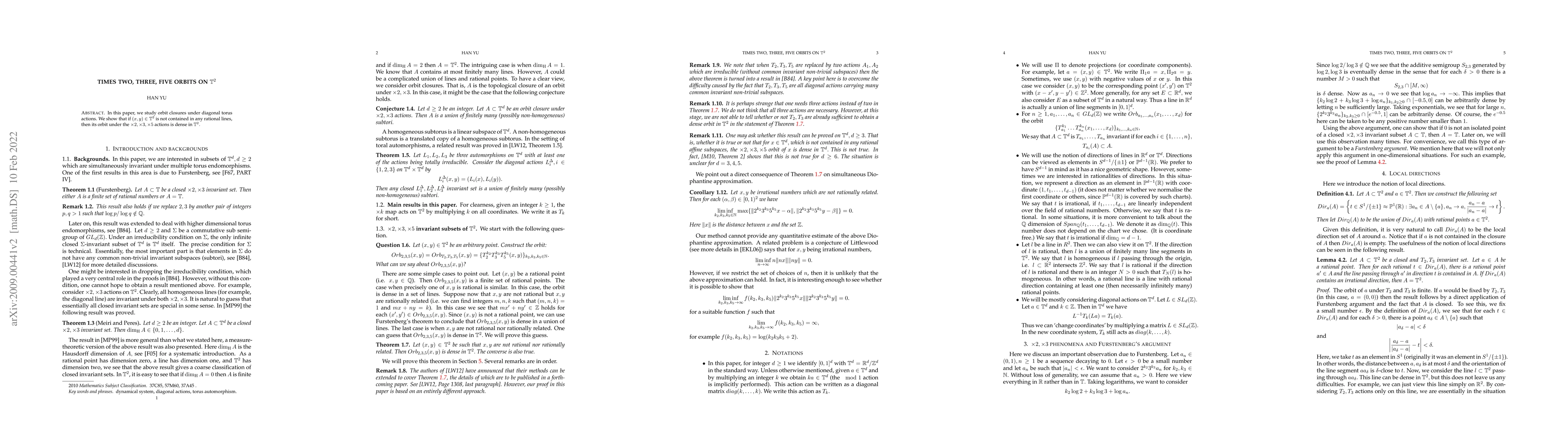 Thumbnail for Times two, three, five orbits on $\mathbb{T}^2$