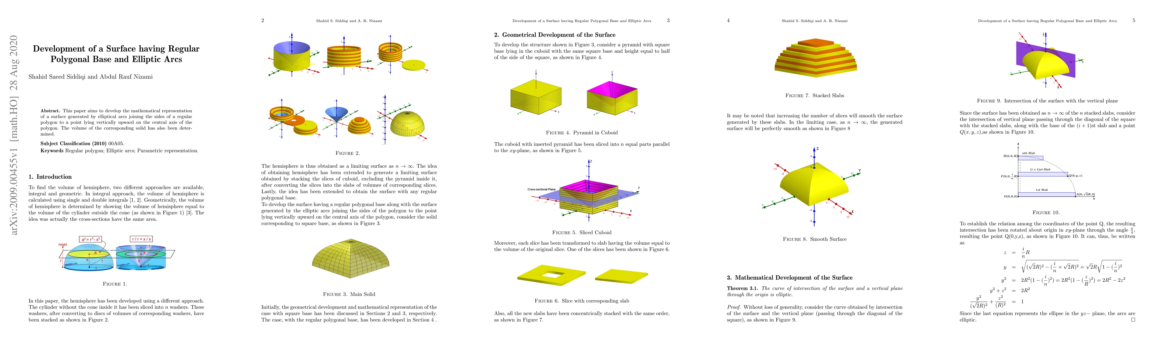 Thumbnail for Development of a Surface having Regular Polygonal Base and Elliptic Arcs