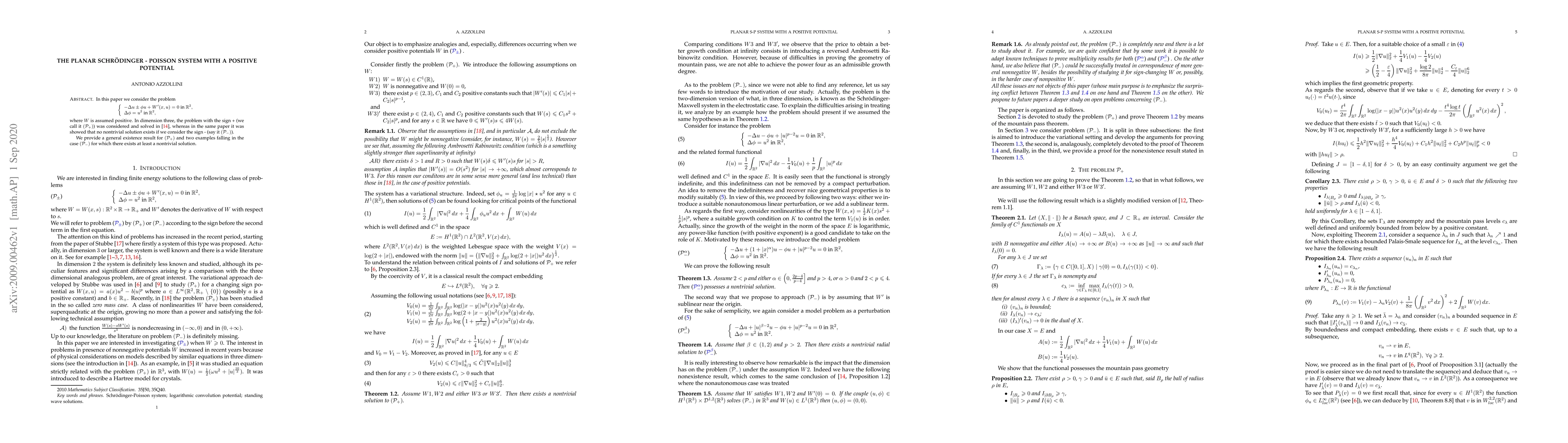 Thumbnail for The planar Schr\"odinger-Poisson system with a positive potential