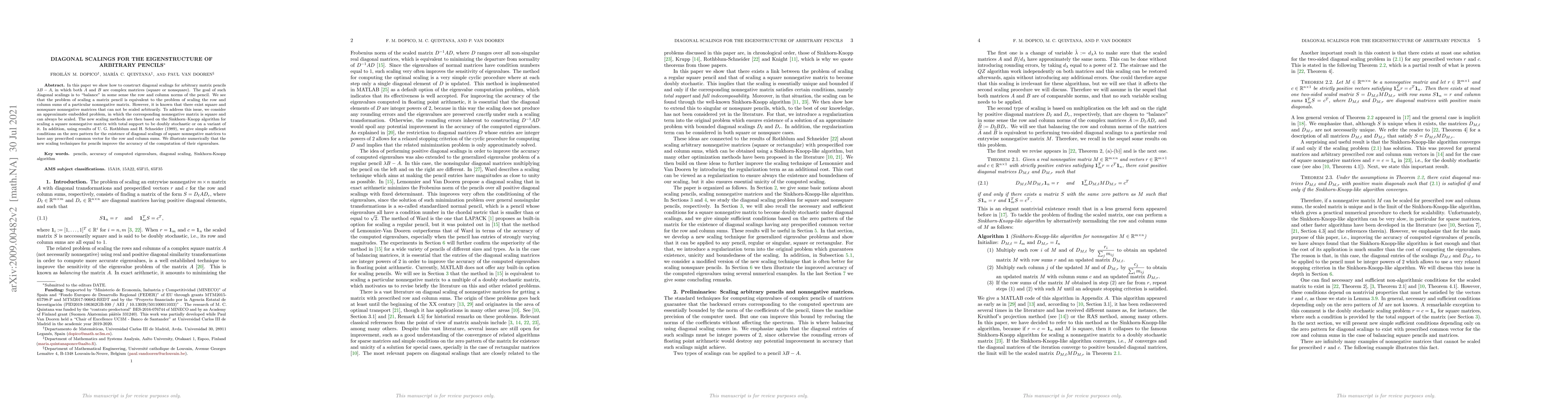 Thumbnail for Diagonal scalings for the eigenstructure of arbitrary pencils