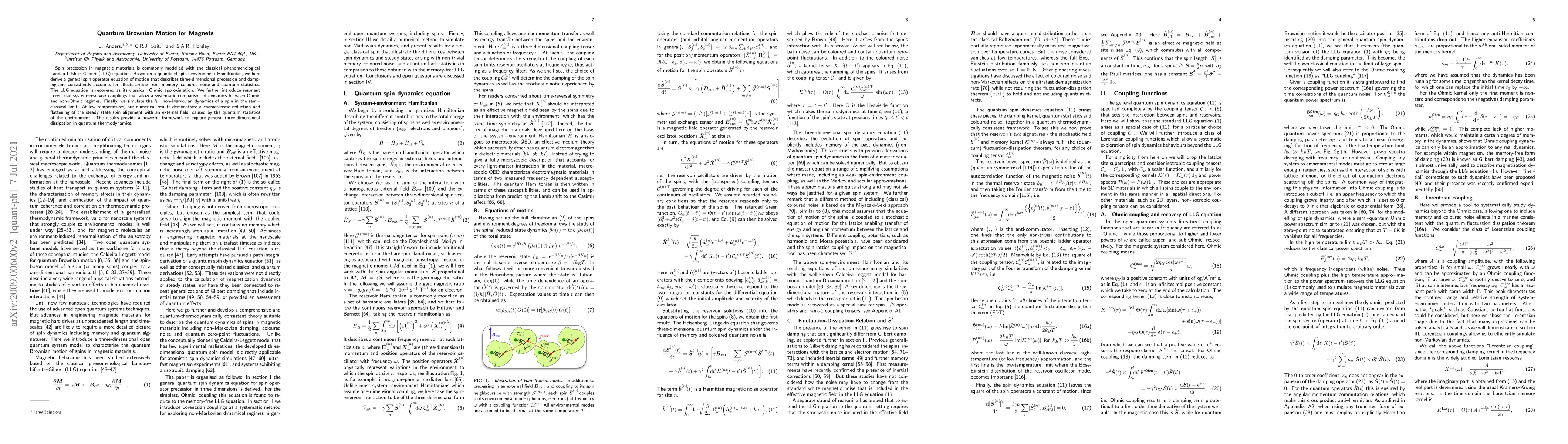 Thumbnail for Quantum Brownian Motion for Magnets