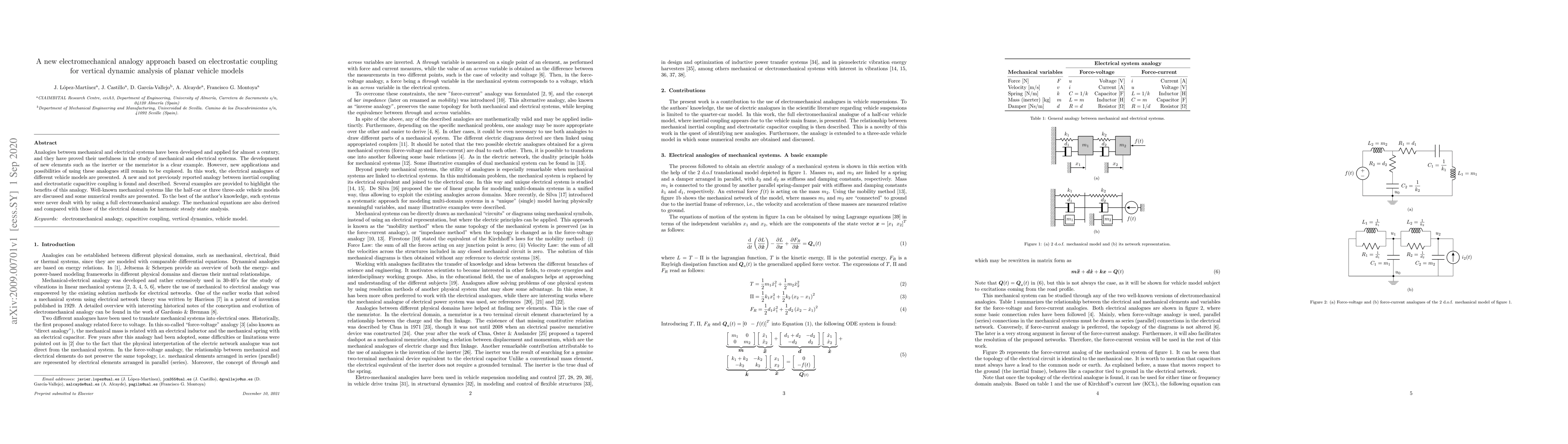 Thumbnail for A new electromechanical analogy approach based on electrostatic coupling
  for vertical dynamic analysis of planar vehicle models
