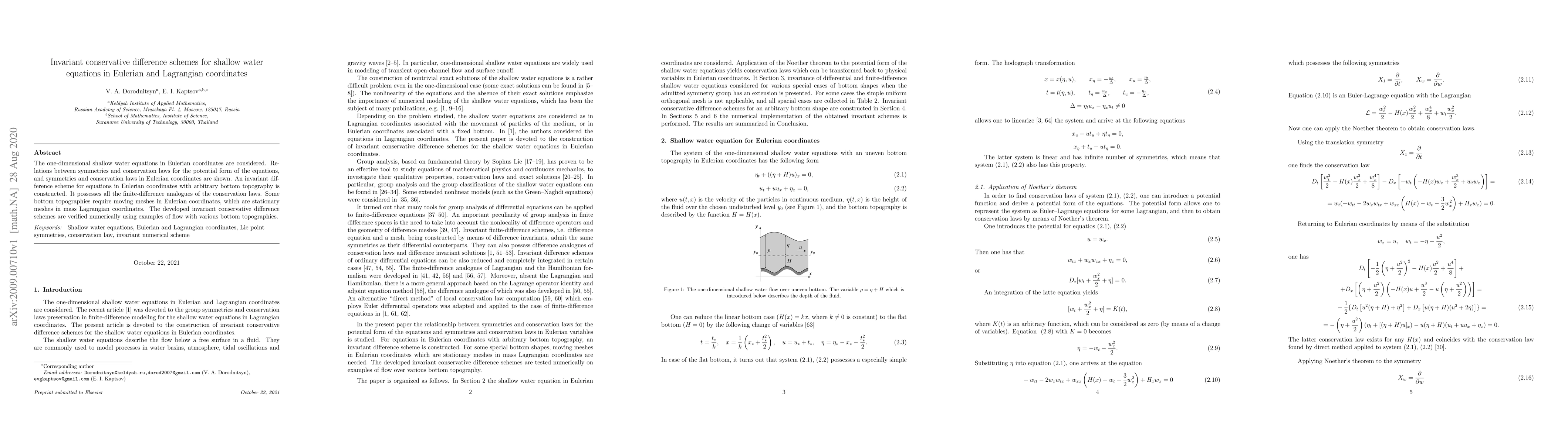 Thumbnail for Invariant conservative difference schemes for shallow water equations in
  Eulerian and Lagrangian coordinates