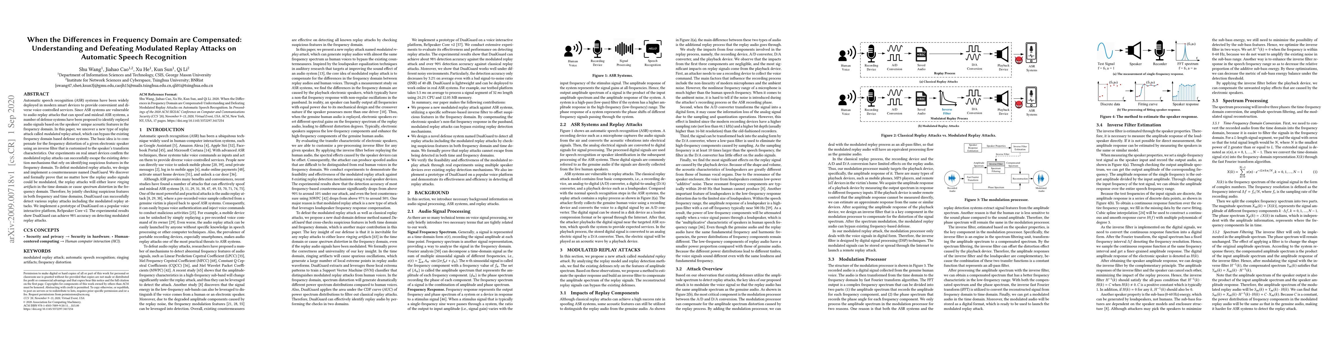 Thumbnail for When the Differences in Frequency Domain are Compensated: Understanding
  and Defeating Modulated Replay Attacks on Automatic Speech Recognition