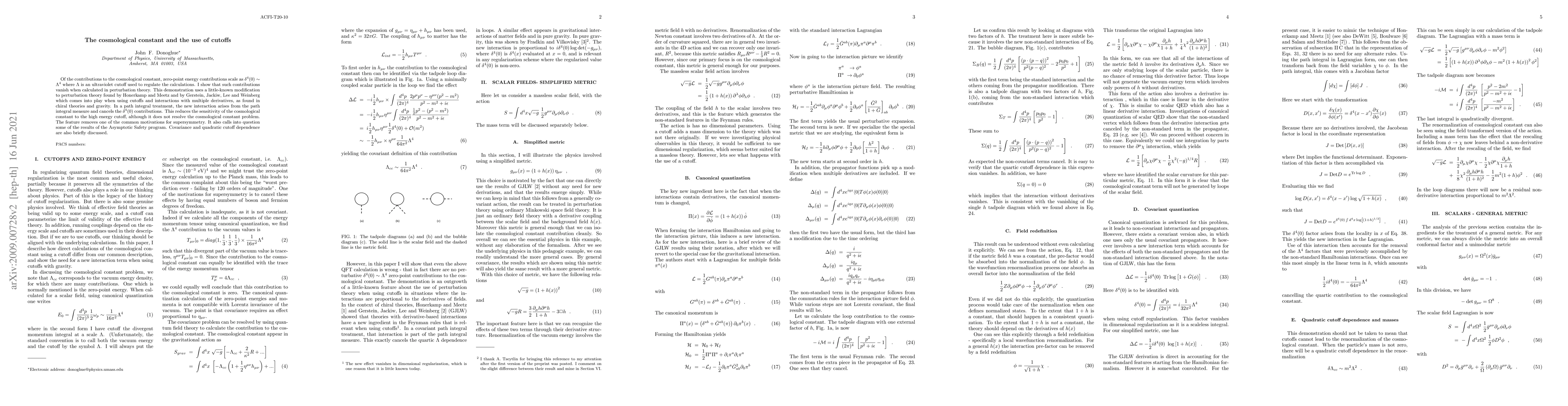 Thumbnail for The cosmological constant and the use of cutoffs