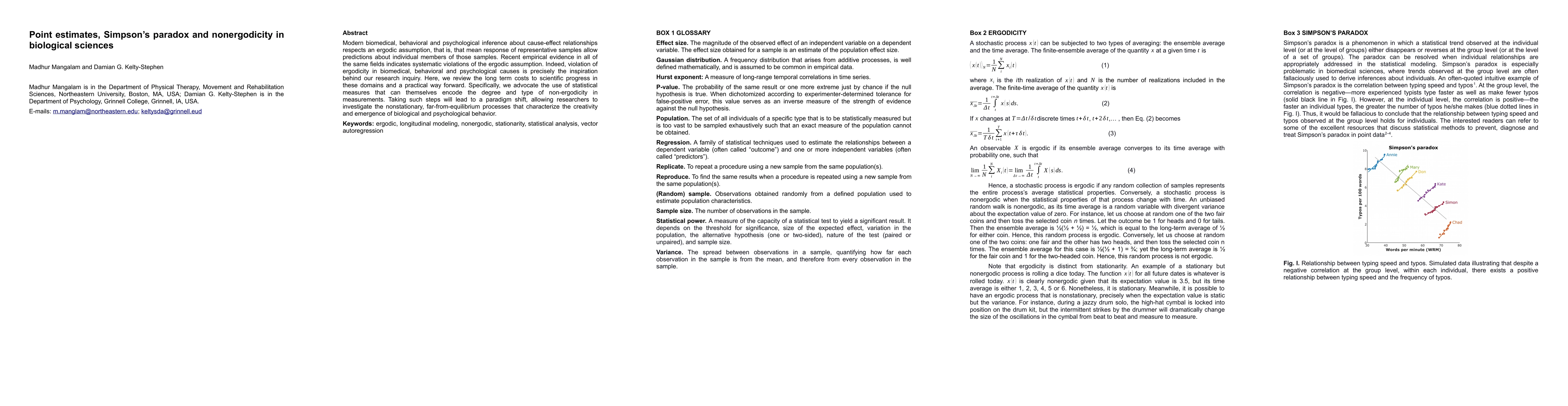 Thumbnail for Point estimates, Simpson's paradox and nonergodicity in biological
  sciences
