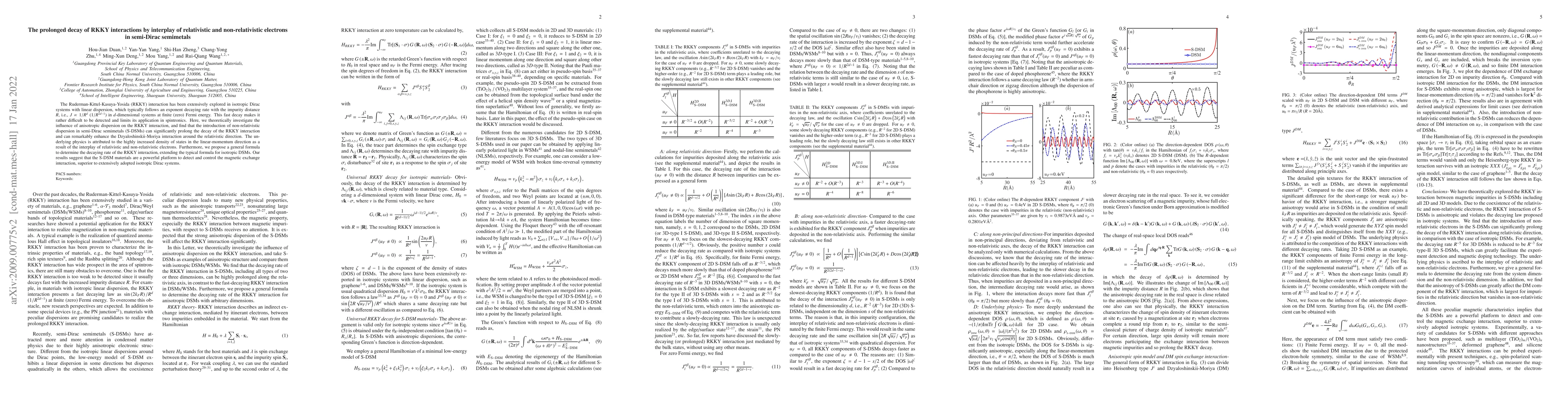Thumbnail for The prolonged decay of RKKY interactions by interplay of relativistic
  and non-relativistic electrons in semi-Dirac semimetals