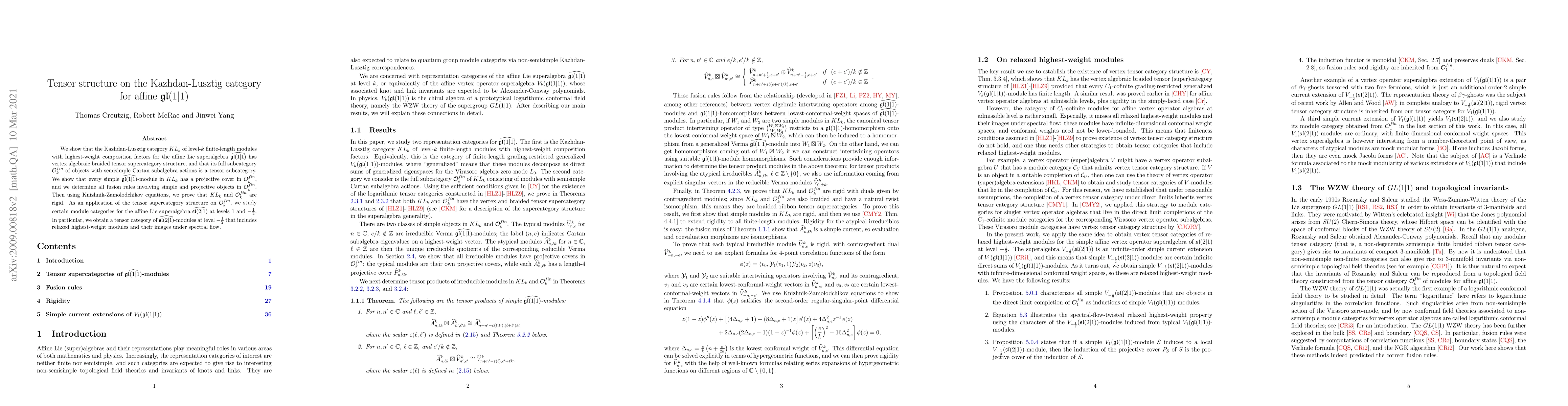 Thumbnail for Tensor structure on the Kazhdan-Lusztig category for affine
  $\mathfrak{gl}(1|1)$