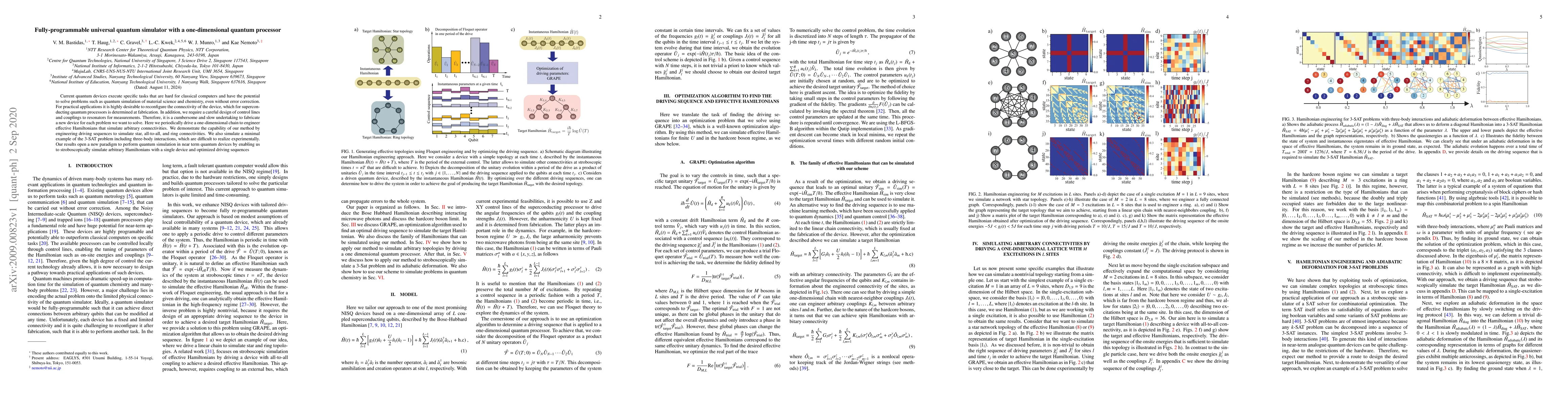 Thumbnail for Fully-programmable universal quantum simulator with a one-dimensional
  quantum processor