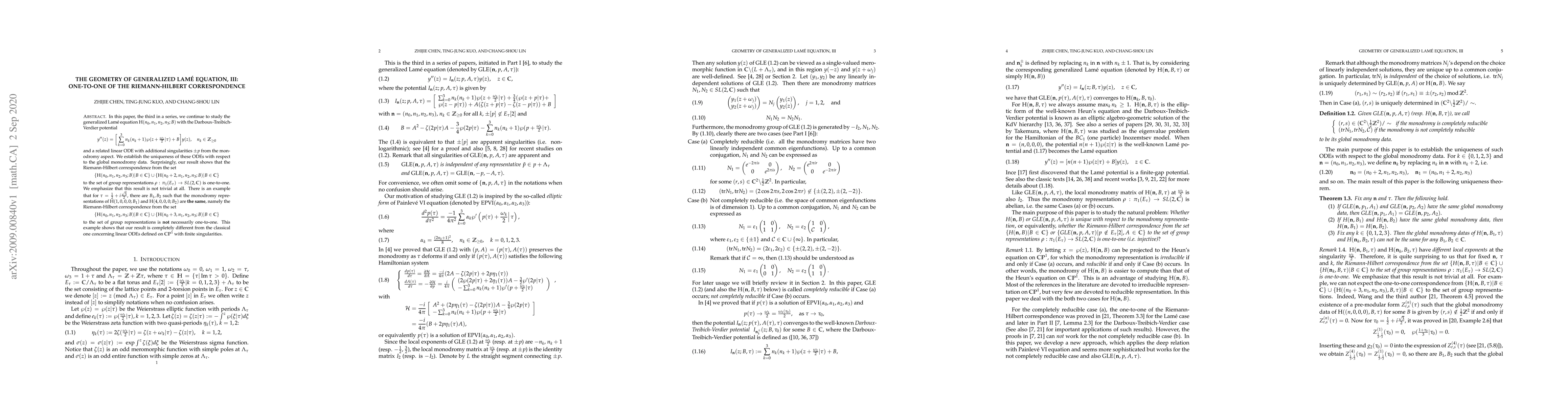 Thumbnail for The geometry of generalized Lame equation, III: One-to-one of the
  Riemann-Hilbert correspondence