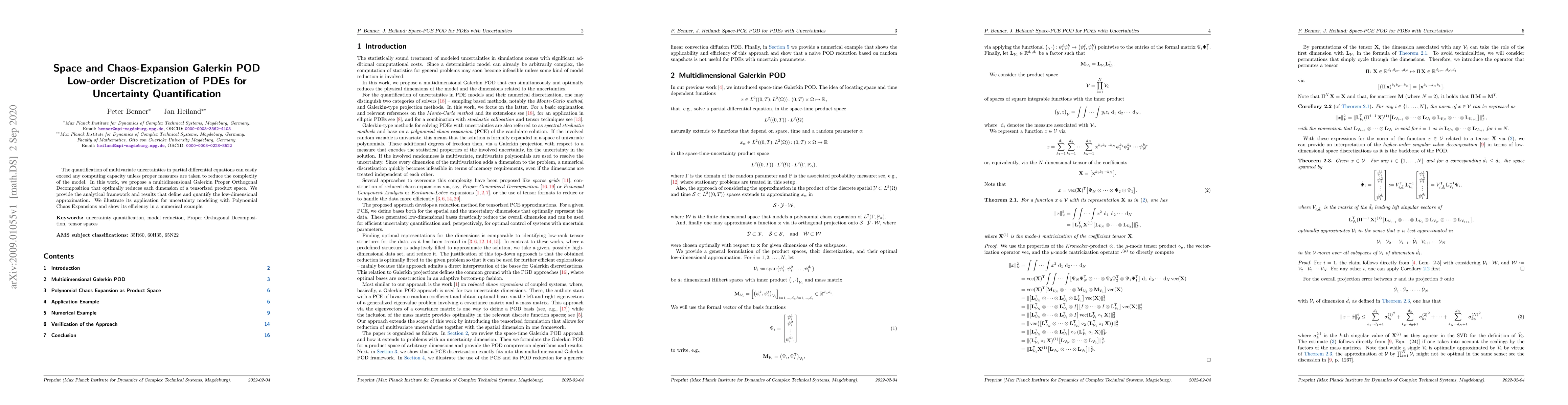 Thumbnail for Space and Chaos-Expansion Galerkin POD Low-order Discretization of PDEs
  for Uncertainty Quantification