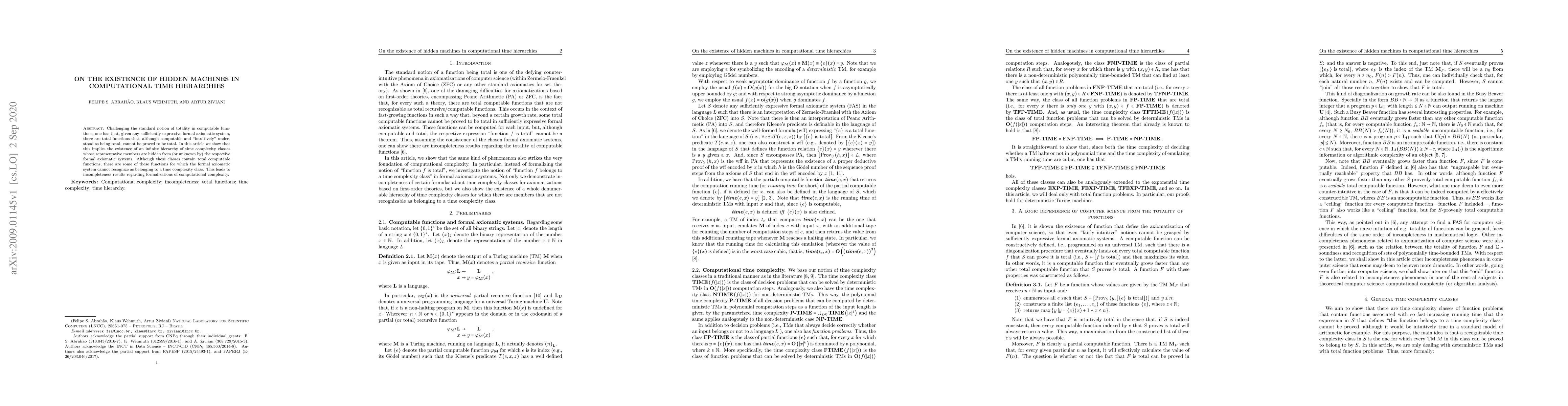 Thumbnail for On the existence of hidden machines in computational time hierarchies