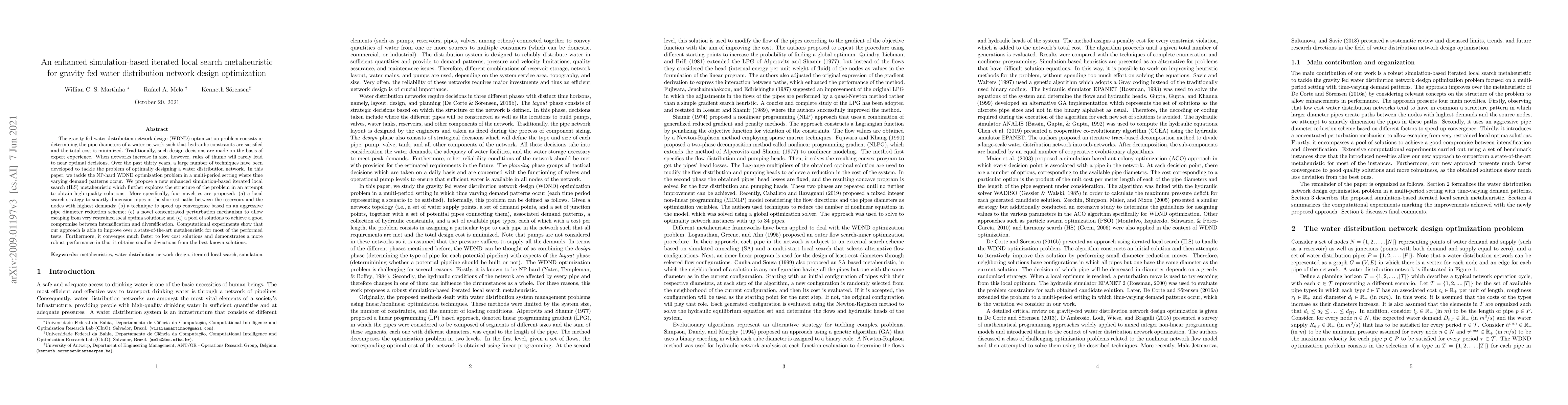 Thumbnail for An enhanced simulation-based iterated local search metaheuristic for
  gravity fed water distribution network design optimization