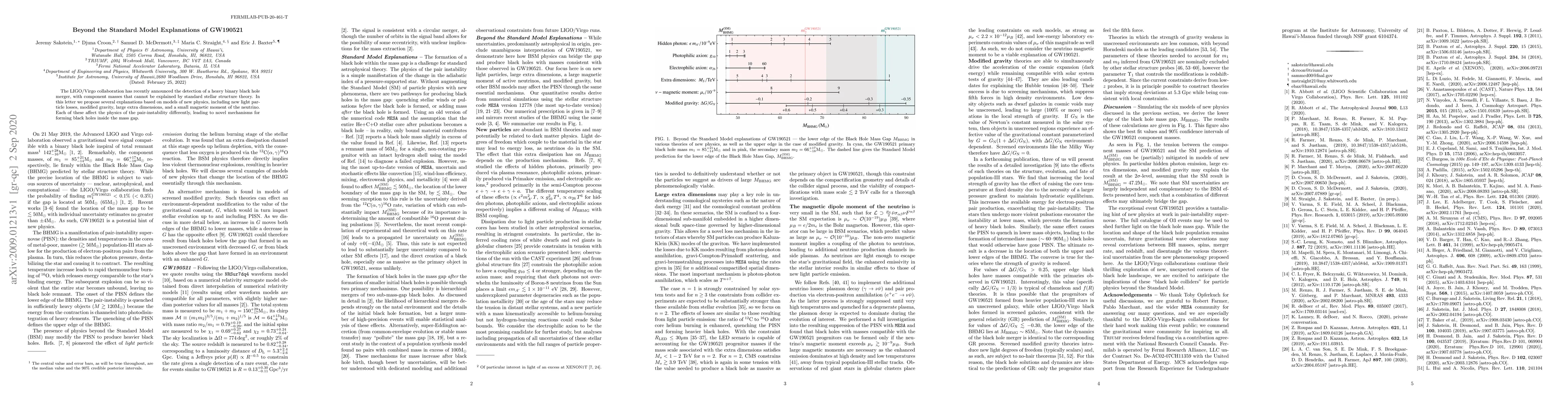 Thumbnail for Beyond the Standard Model Explanations of GW190521