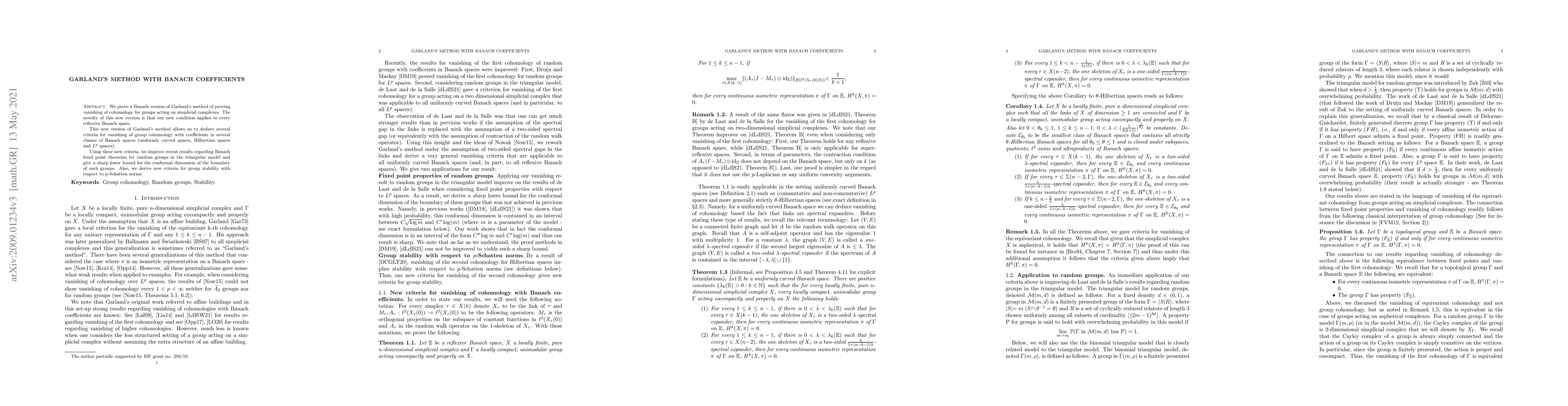 Thumbnail for Garland's method with Banach coefficients