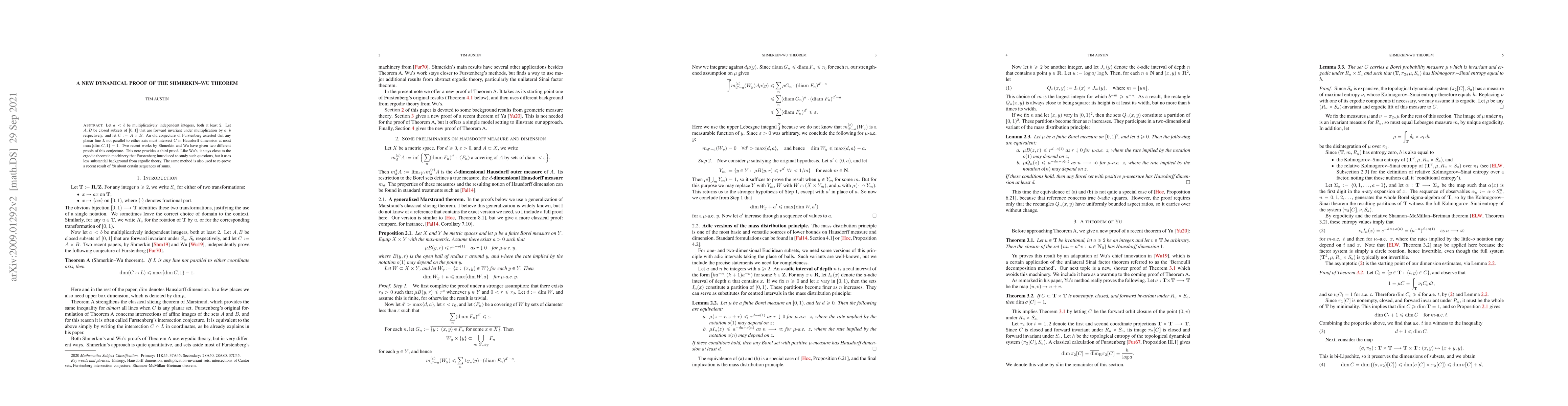 Thumbnail for A new dynamical proof of the Shmerkin--Wu theorem