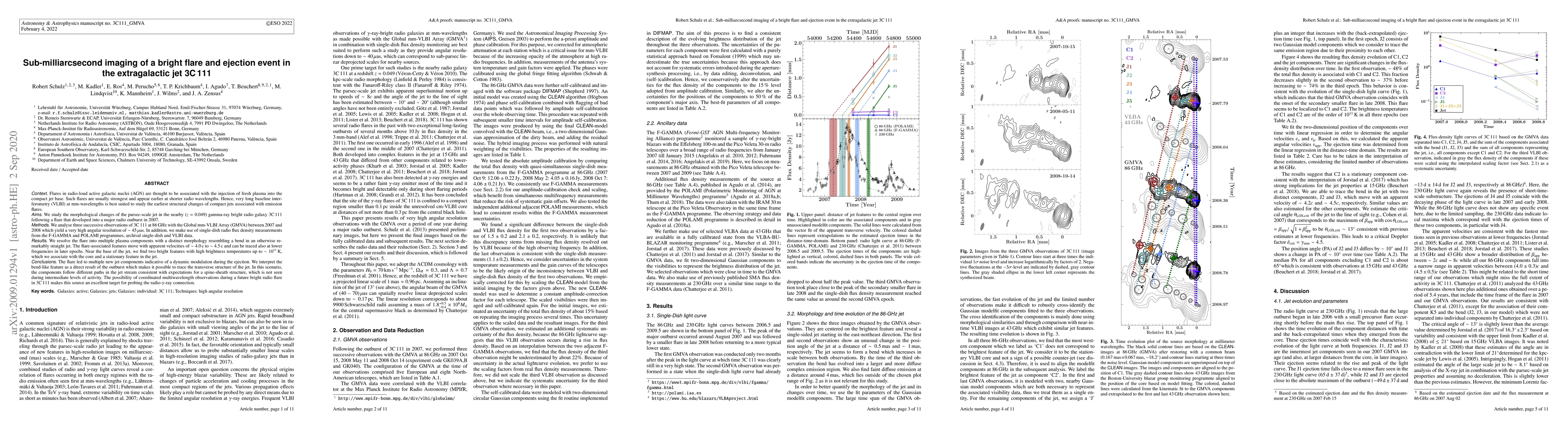 Thumbnail for Sub-milliarcsecond imaging of a bright flare and ejection event in the
  extragalactic jet 3C 111