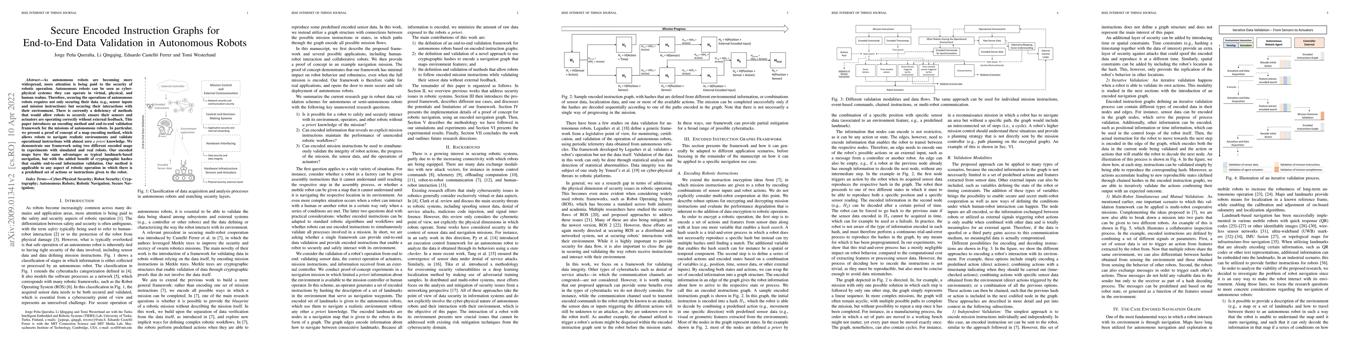 Thumbnail for Secure Encoded Instruction Graphs for End-to-End Data Validation in
  Autonomous Robots