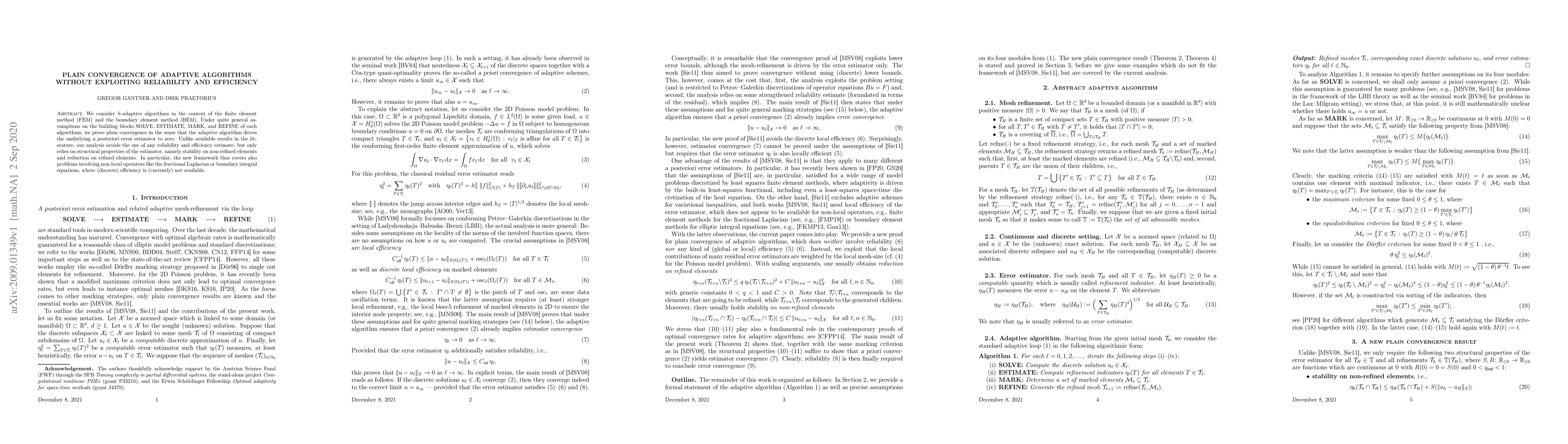 Thumbnail for Plain convergence of adaptive algorithms without exploiting reliability
  and efficiency