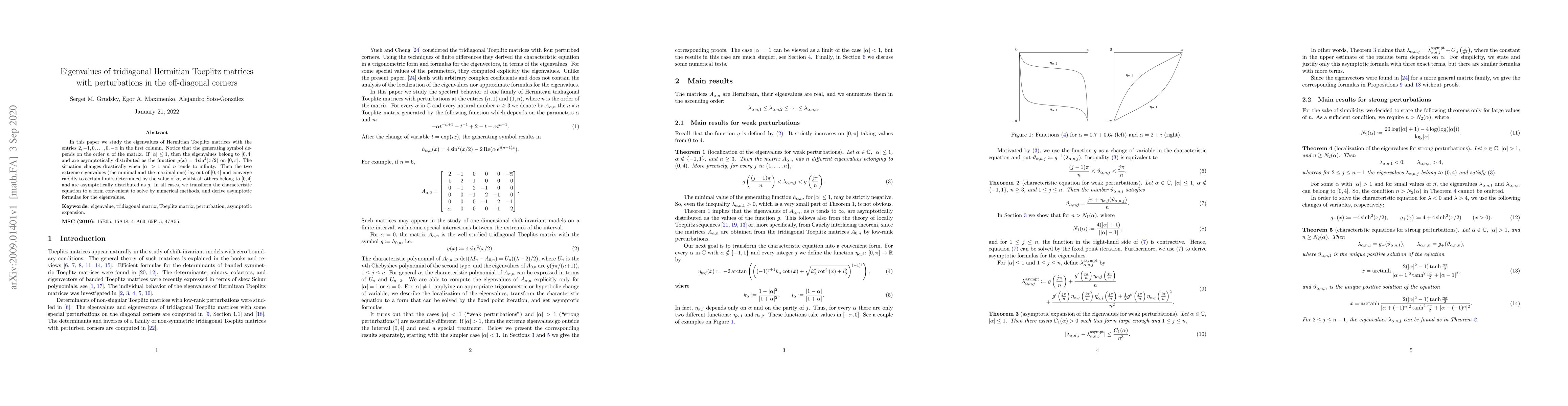 Thumbnail for Eigenvalues of tridiagonal Hermitian Toeplitz matrices with
  perturbations in the off-diagonal corners