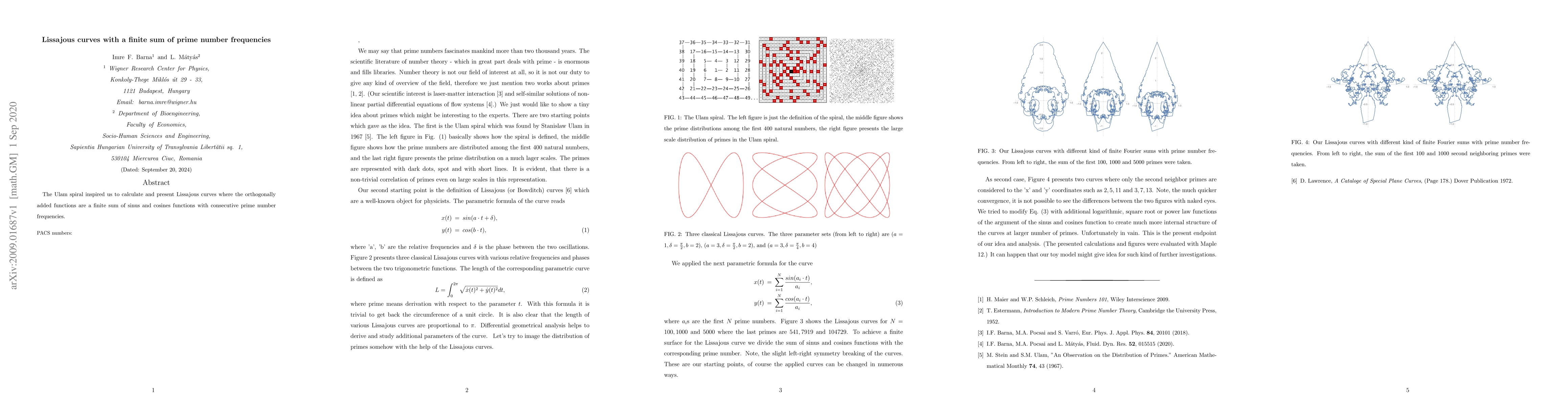 Thumbnail for Lissajous curves with a finite sum of prime number frequencies