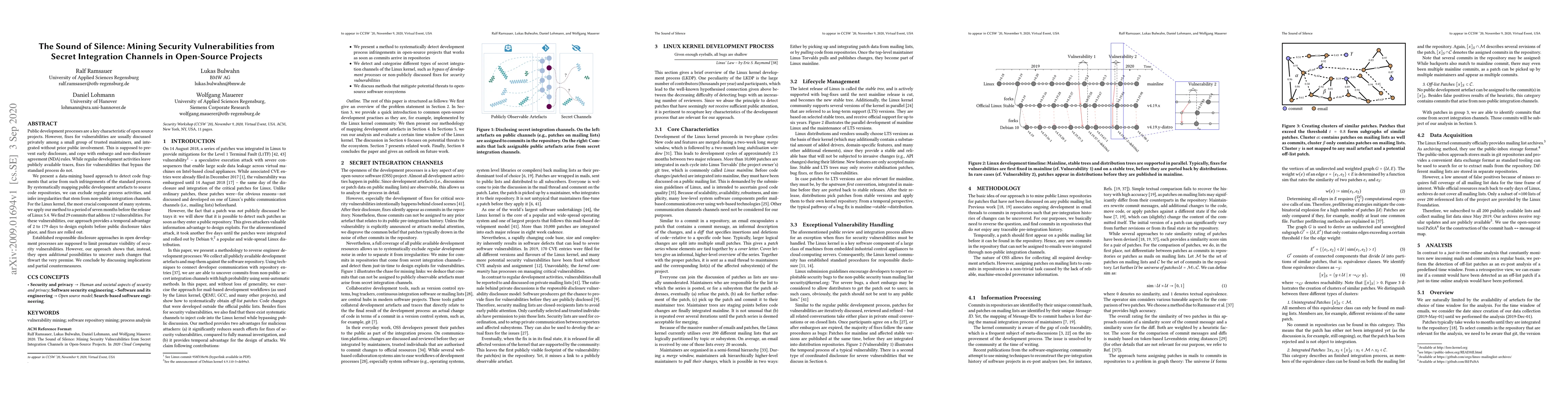 Thumbnail for The Sound of Silence: Mining Security Vulnerabilities from Secret
  Integration Channels in Open-Source Projects