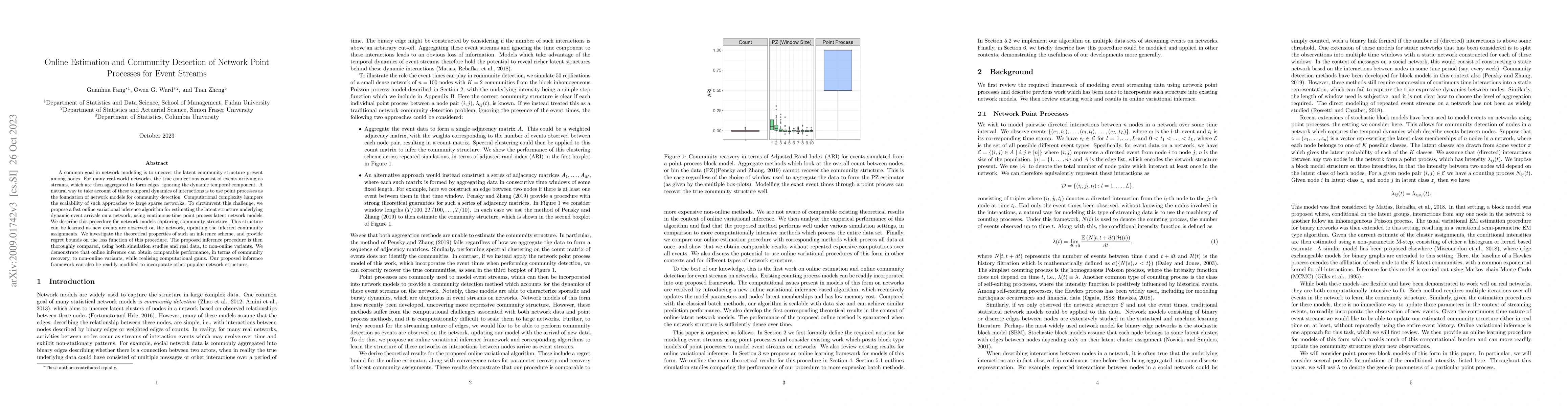 Thumbnail for Online Estimation and Community Detection of Network Point Processes for
  Event Streams