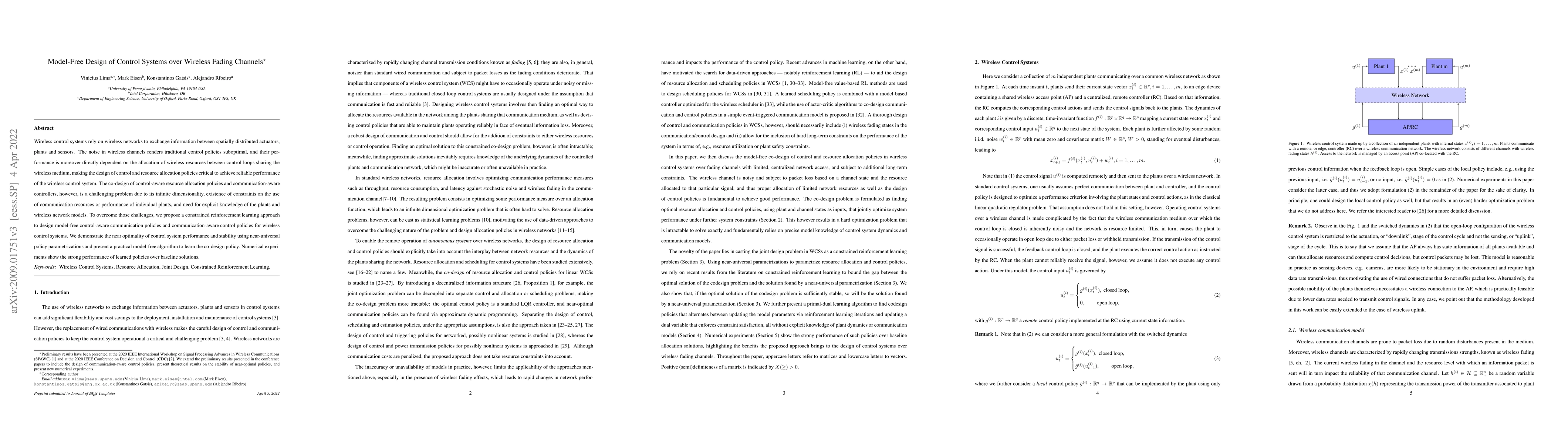 Thumbnail for Model-Free Design of Control Systems over Wireless Fading Channels